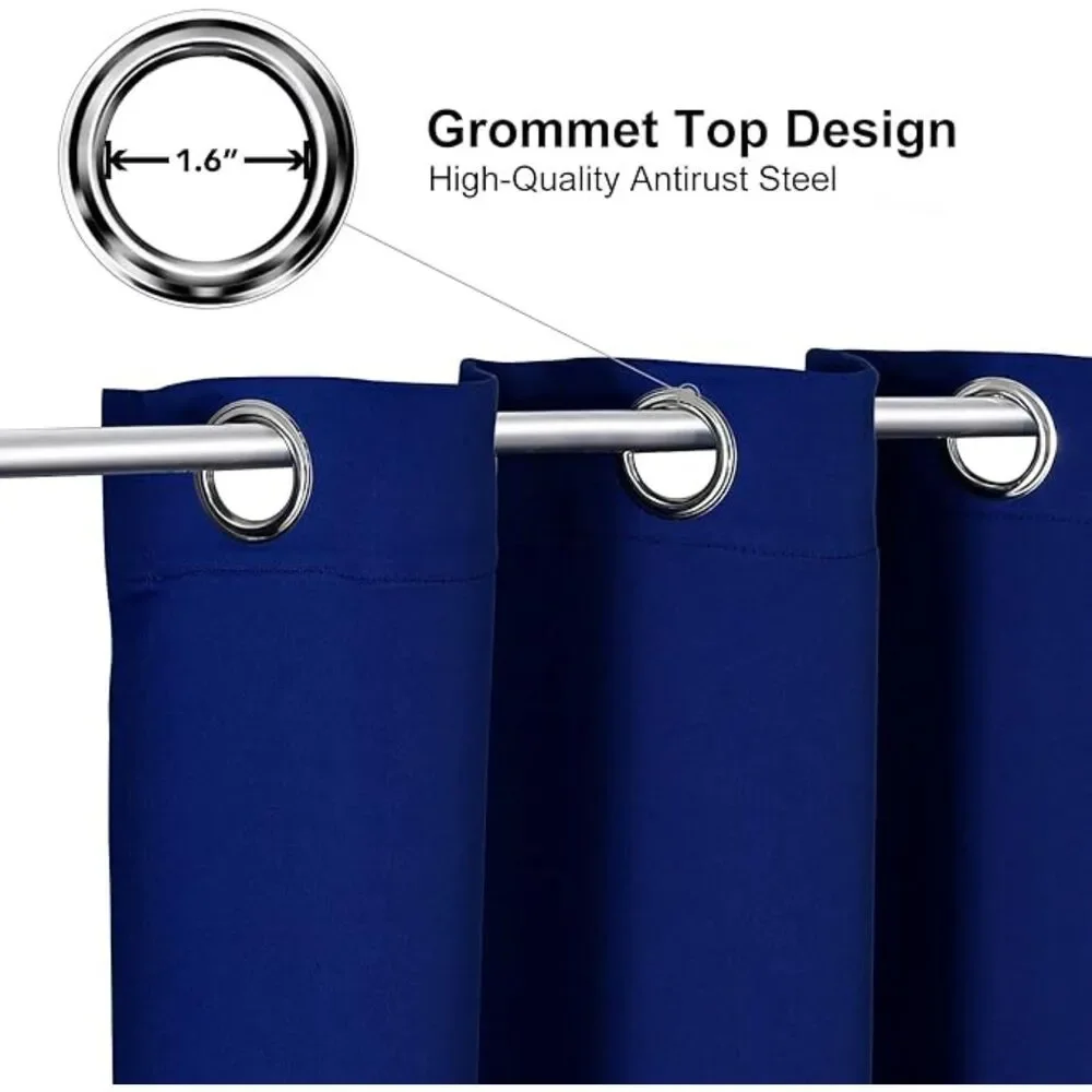 Brand New ChrisDowa Royal Blue Thermal Blackout Curtains – Set of 2
